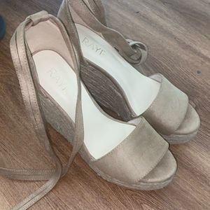 Raye nude espadrille wedges.